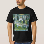 Church (Kirche) in Cassone by Gustav Klimt T-Shirt<br><div class="desc">Church in Cassone - Landscape with Cypresses (aka Kirche in Cassone - Landschaft mit Zypressen) (1913) by Gustav Klimt is a vintage Victorian Era Symbolism fine art painting featuring a church in the town of Cassone with surrounding stone buildings and cypress trees on the edge of Lake Garda in Italy....</div>