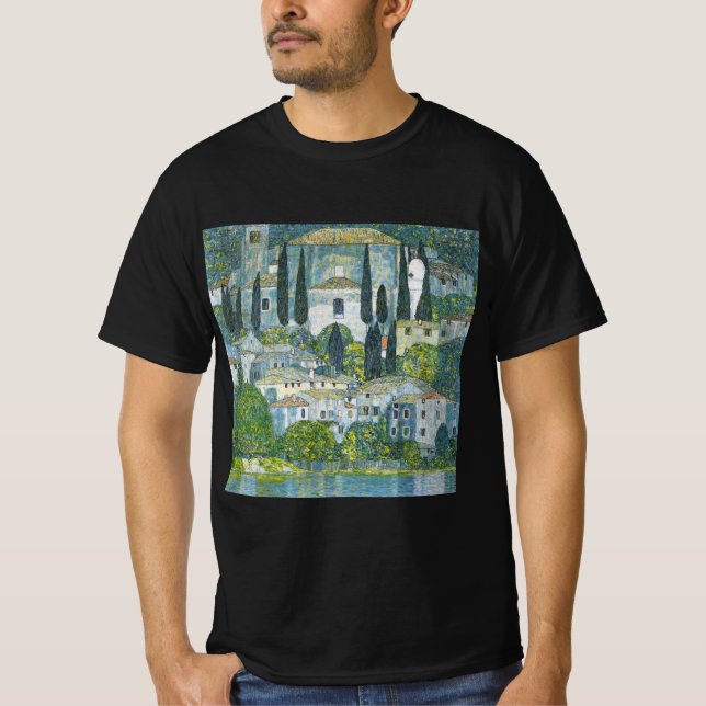 Church (Kirche) in Cassone by Gustav Klimt T-Shirt (Front)