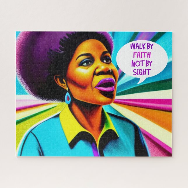 Church Lady Walk By Faith Art Puzzle (Horizontal)