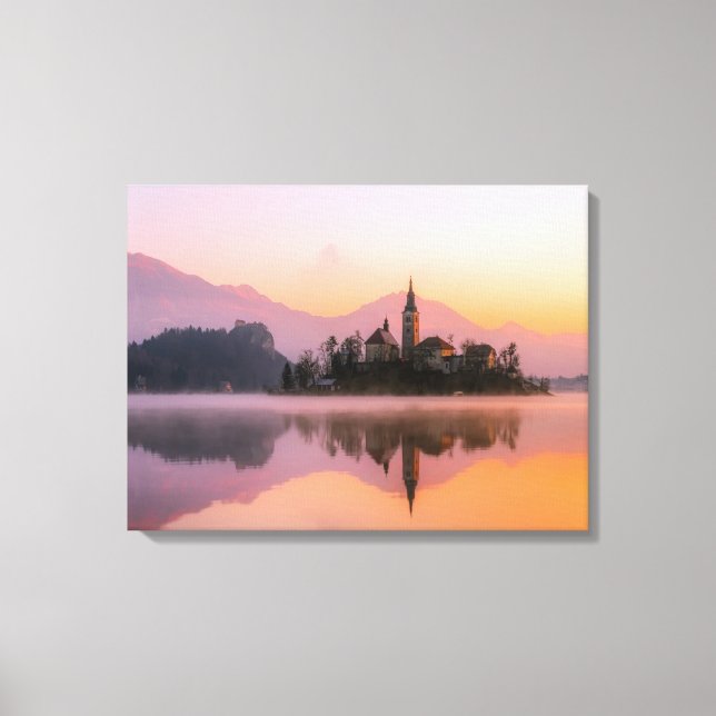 Church lake sunset canvas print (Front)