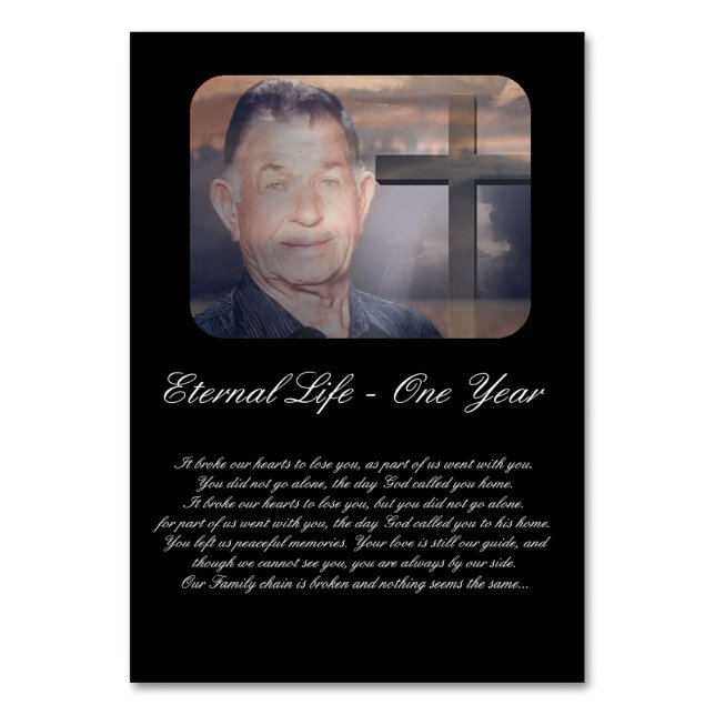 Church Memorial Anniversary Order of Service Table Number (Front)