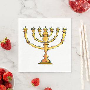 Church Menorah Napkin