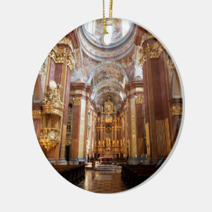 Church Of Abbey Melk, Lower Austria Ceramic Tree Decoration