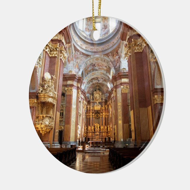 Church Of Abbey Melk, Lower Austria Ceramic Tree Decoration (Left)