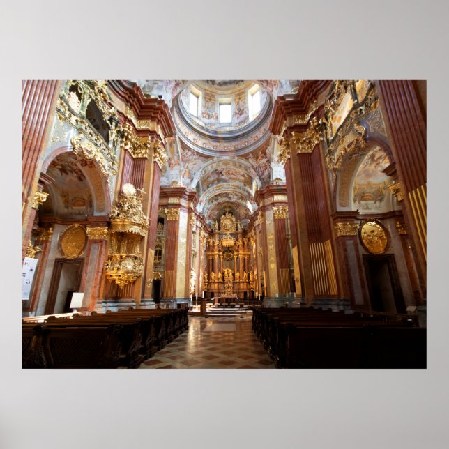 Church Of Abbey Melk, Lower Austria Poster (Front)