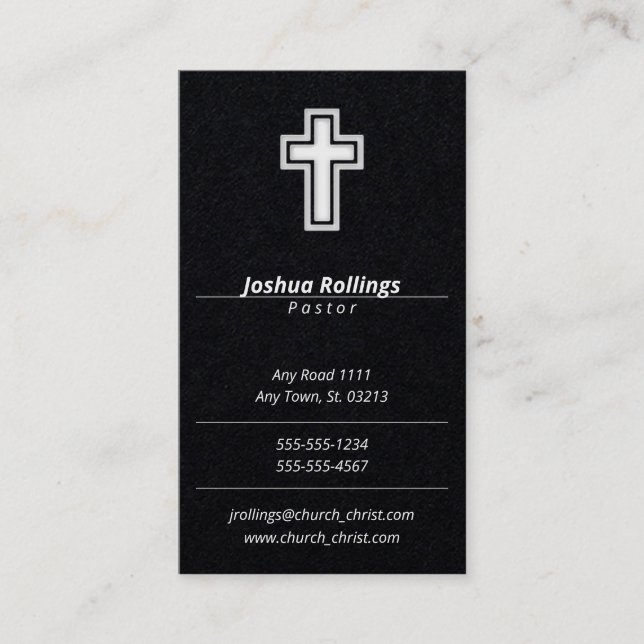 Church of Christ | Priest | Pastor Business Card (Front)