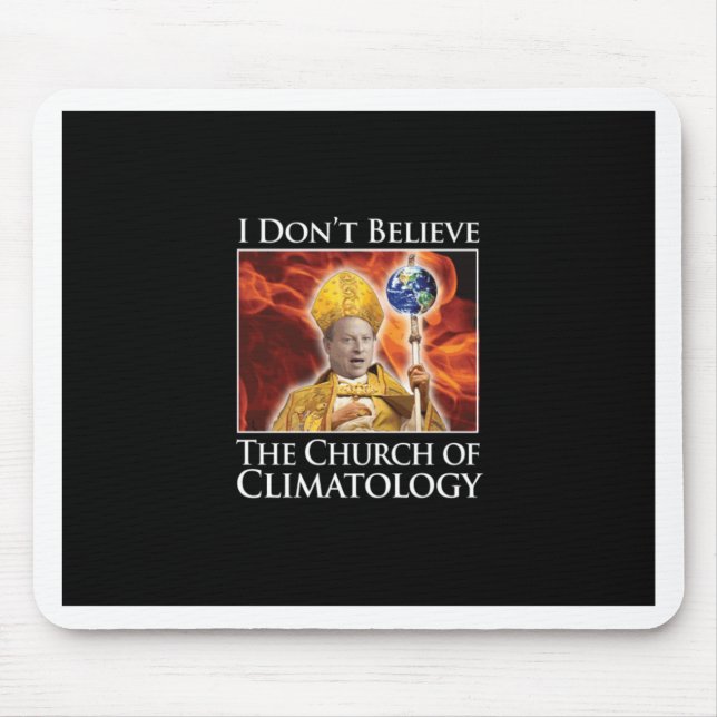 church_of_climatology_blk_stkr mouse pad (Front)