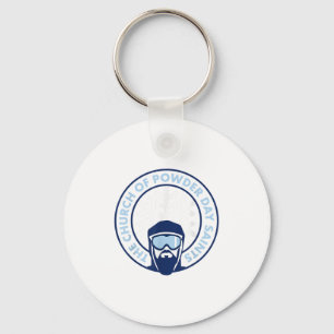 Church Of Powder Day Saints Royal Emblem Skiing Sh Key Ring