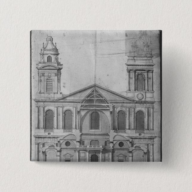 Church of Saint-Sulpice 15 Cm Square Badge (Front)
