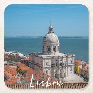 Church of Santa Engracia in Lisbon, Portugal Square Paper Coaster