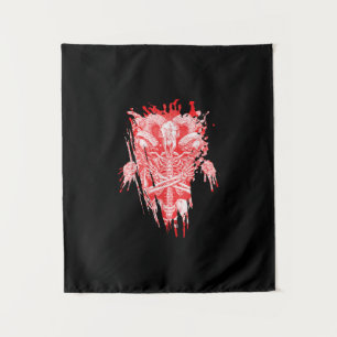 Church Of Satan Gift All Hail Goat Satanic Baphome Tapestry
