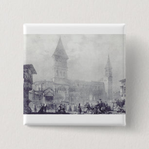 Church of the Abbey of Saint Philibert at Tounus 15 Cm Square Badge