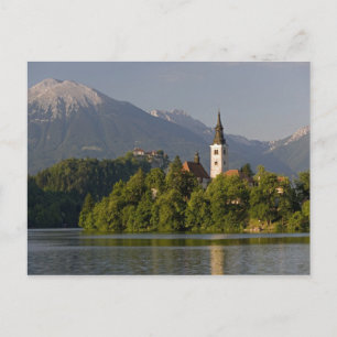 Church of the Assumption on island in Lake Postcard