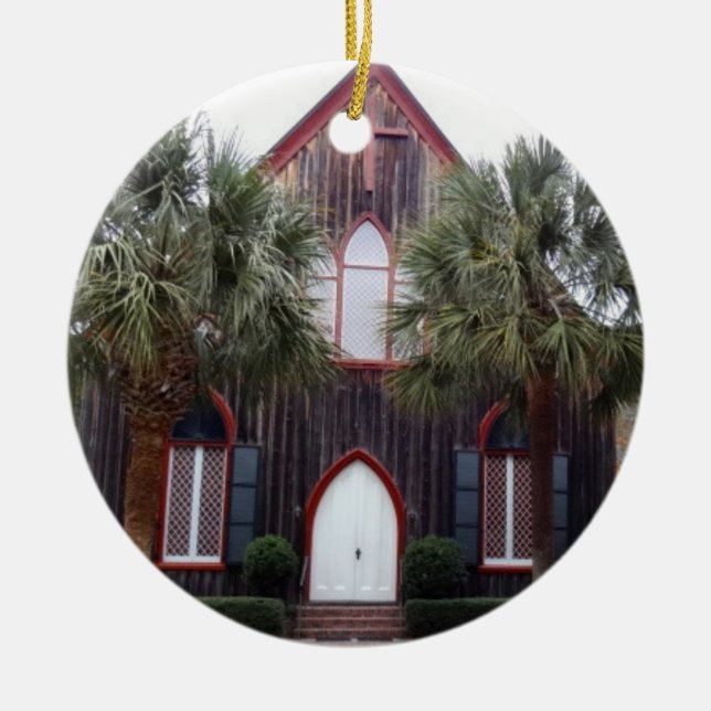 Church of the Cross - Bluffton, South Carolina Ceramic Tree Decoration (Front)