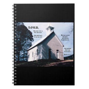 Church on a Hill with Psalm 15:1-2 Notebook