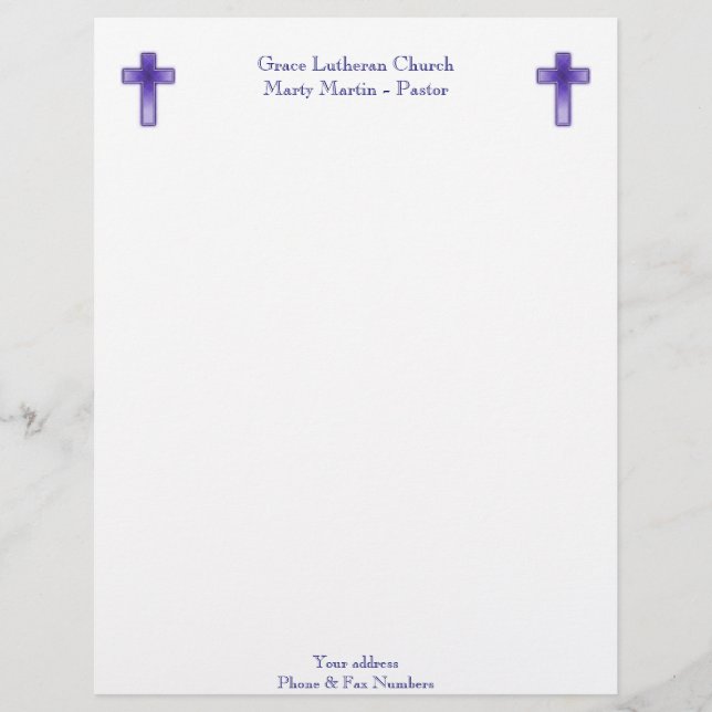 Church or Pastor Letterhead (Front)