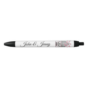 Church Organ Musician Custom Wedding Favour Gift Black Ink Pen