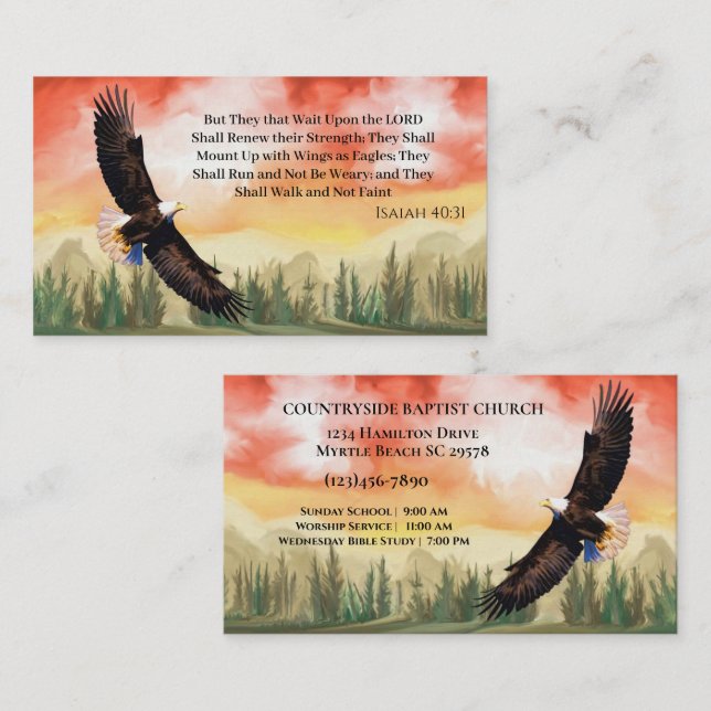 Church Pastor Christian Scripture Scenic  Business Card (Front/Back)