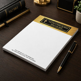 Church Pastor Classy Gold And Black  Notepad