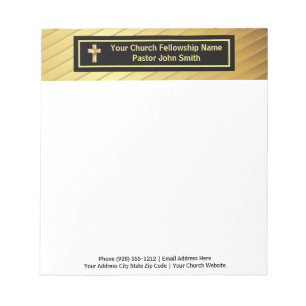Church Pastor Classy Gold And Black  Notepad