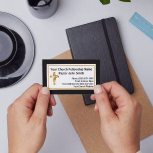 Church Pastor Classy Gold Business Cards