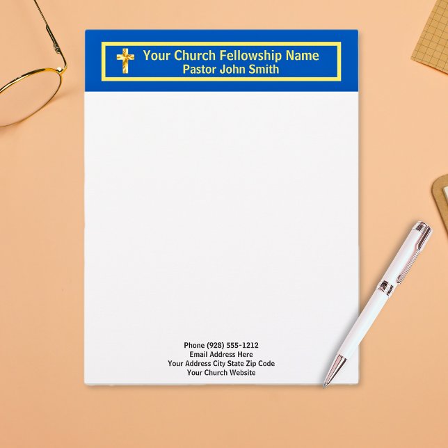 Church Pastor Classy Gold Letterhead (Church Pastor Classy Gold Letterhead)