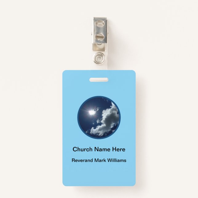 Church Pastor Clergy Faith Name Badges ID Badge (Front with Clip)