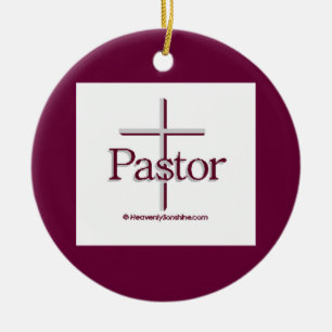 Church Pastor Cross Ceramic Tree Decoration