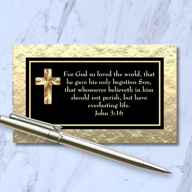 Church Pastor Gold And Black KJV Evangelist Card (Church Pastor Gold And Black Evangelist Cards)