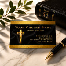 Church Pastor Gold Cross Black Velvet Business