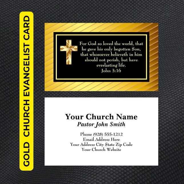 Church Pastor Gold KJV John316 Evangelist Card (Gold KJV John316 Evangelist Card)