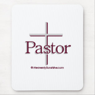 Church Pastor Grey Cross Mouse Pad