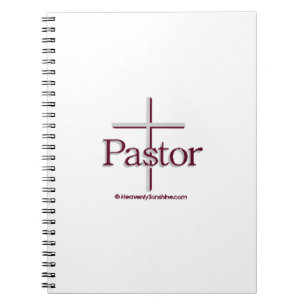 Church Pastor Grey Cross Spiral Notebook