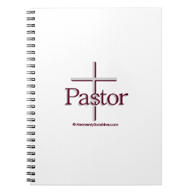 Church Pastor Grey Cross Spiral Notebook (Front)