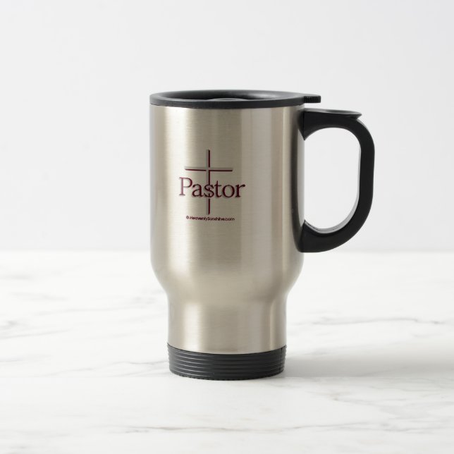 Church Pastor Grey Cross Travel Mug (Right)
