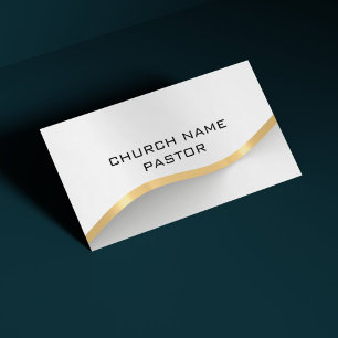 Church Pastor Modern Silver Gold Christian Business Card