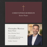 Church Pastor Photo Burgundy