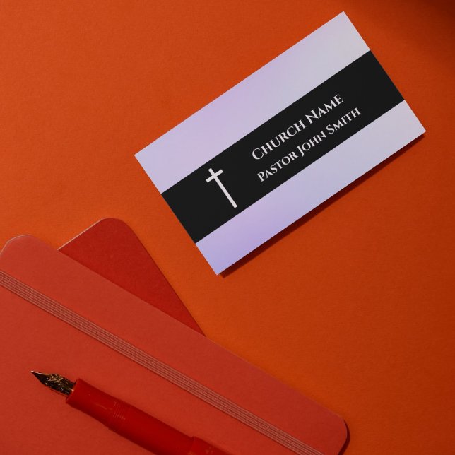 Church Pastor Purple Black Christian Business Card (Church Pastor Purple Black Christian Business Card)
