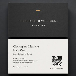 Church Pastor QR Code Business Card