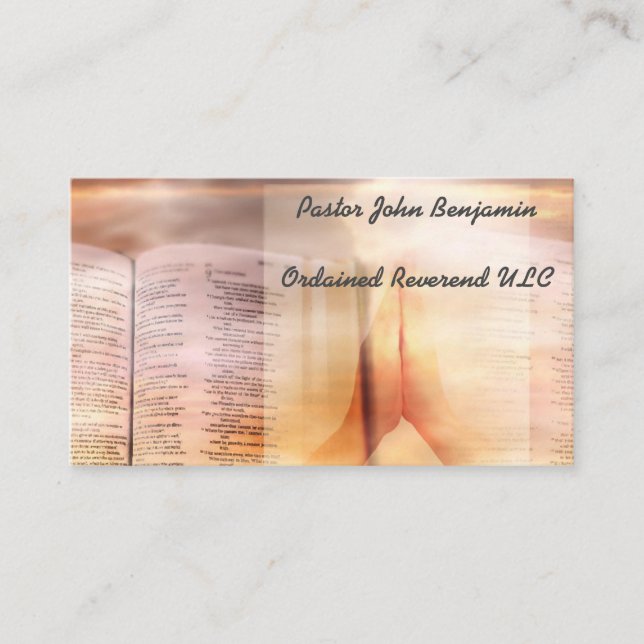 Church Pastor Reverend Business Cards (Front)