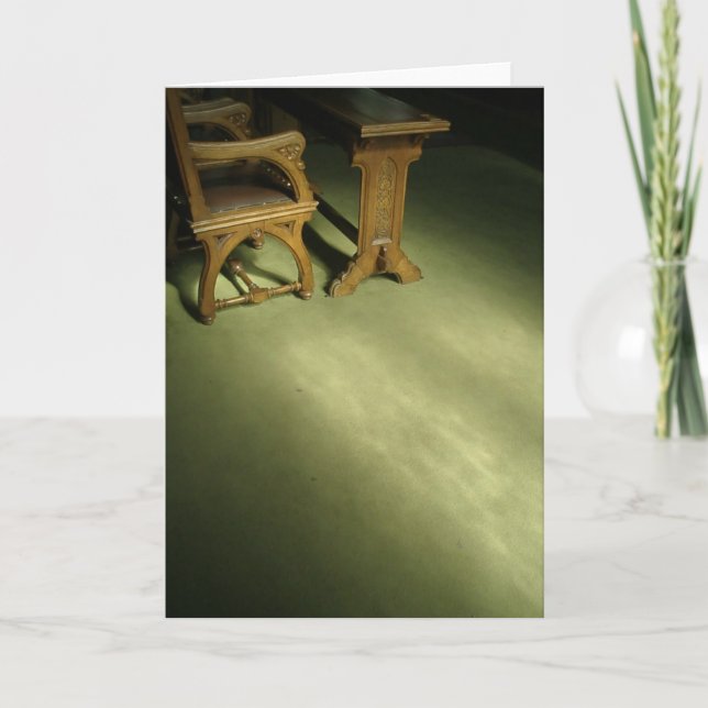 Church Pew in afternoon light  Prague May 2009 Card (Front)