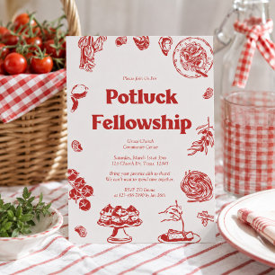 Church Potluck Fellowship Gathering Invitation