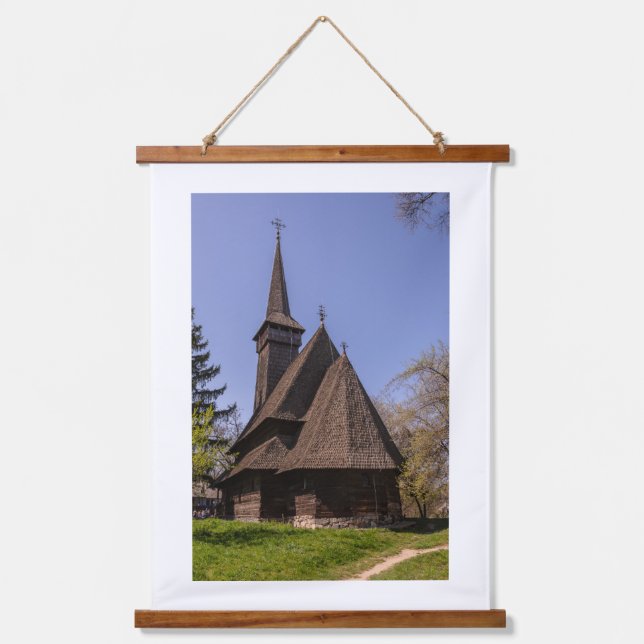 Church Romanian Village Hanging Tapestry (Front)
