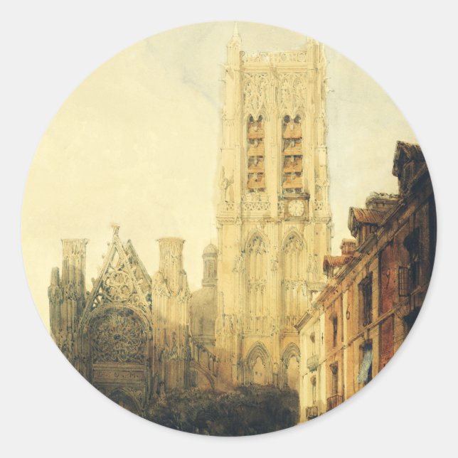 Church Saint-Jacques in Dieppe Classic Round Sticker (Front)