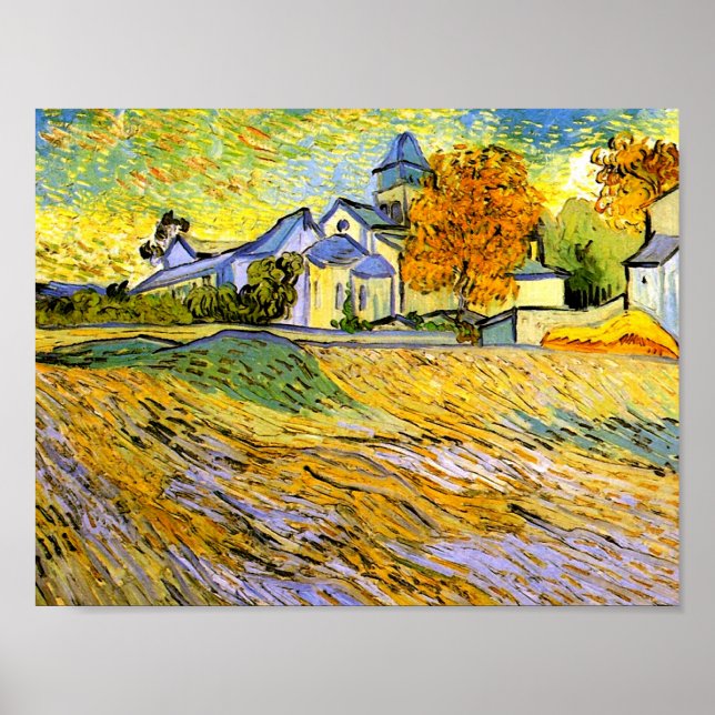Church Saint-Paul-de-Mausole, Van Gogh Fine Art Poster (Front)