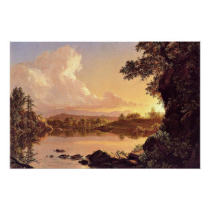 Church - Scene on the Catskill Creek, Poster