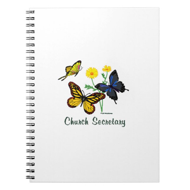 Church Secretary Butterflies Notebook (Front)