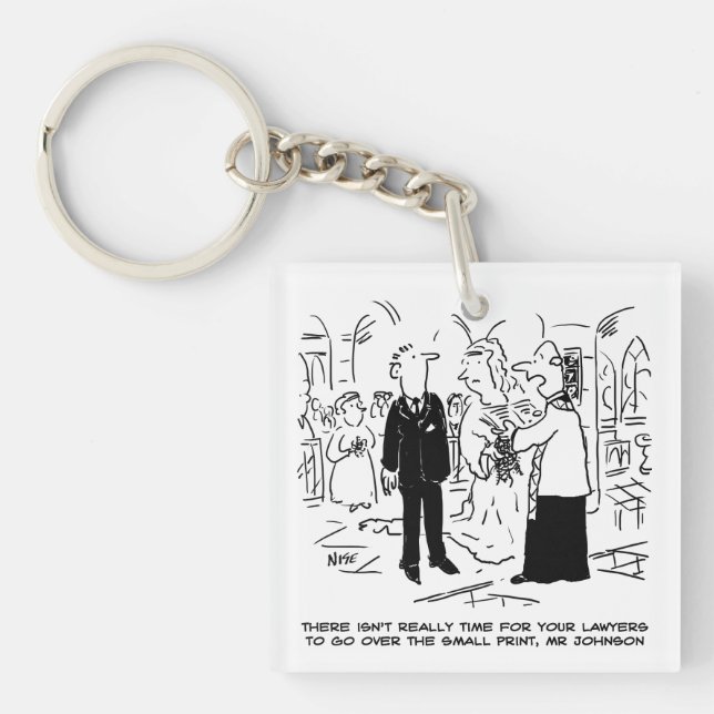 Church Service Wedding Vicar Says No to Lawyers Key Ring (Front)