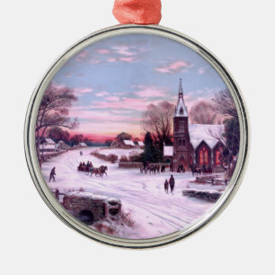 Church Services Christmas Eve Morning Metal Tree Decoration