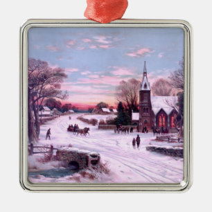 Church Services Christmas Eve Morning Metal Tree Decoration